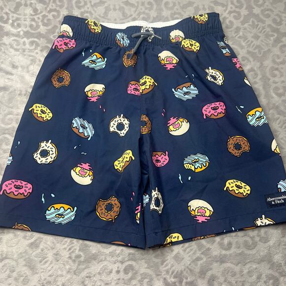 abercrombie kids 6" Inseam Navy Donut Swim Trunks 15/16 - Picture 1 of 7
